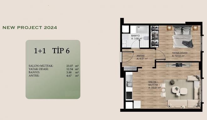 Квартира 2+1 в Стамбуле