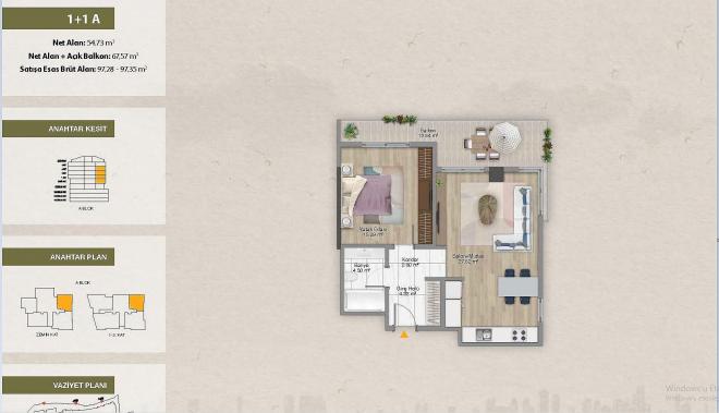 Квартира 1+1 в Стамбуле