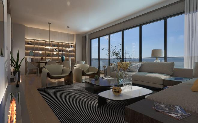 Квартира 1+1 с видом на море в Стамбуле