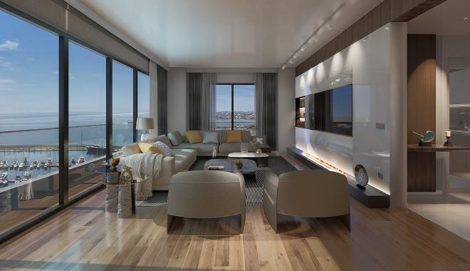 Квартира 1+1 с видом на море в Стамбуле