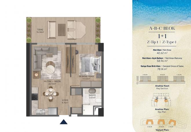 Дюплекс 4+1 с видом на море в Стамбуле