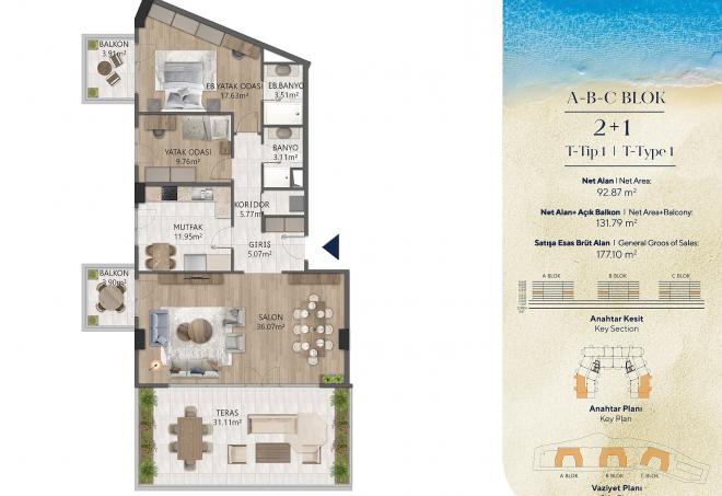 Дюплекс 4+1 с видом на море в Стамбуле