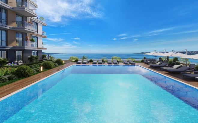 Дюплекс 4+1 с видом на море в Стамбуле