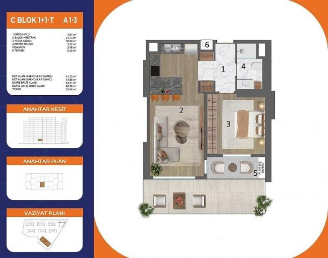 Квартира 2+1 в Стамбуле