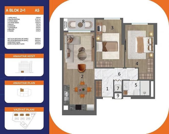 Квартира 3+1 в Стамбуле