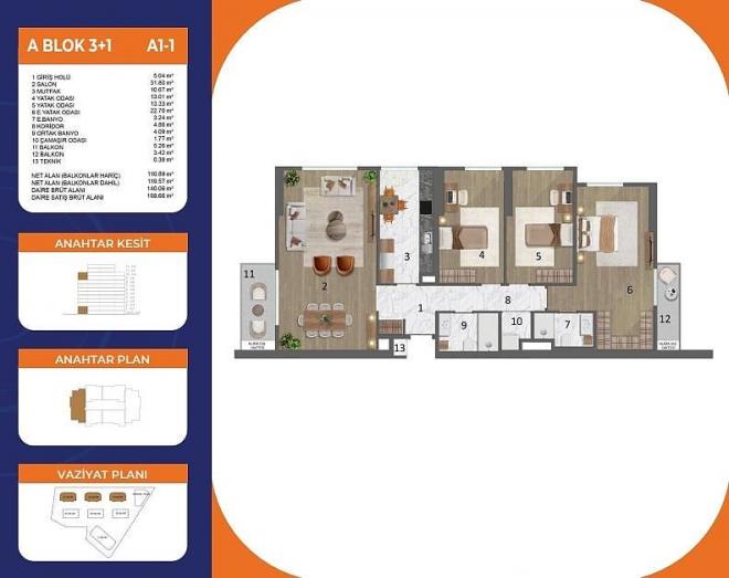 Квартира 3+1 в Стамбуле