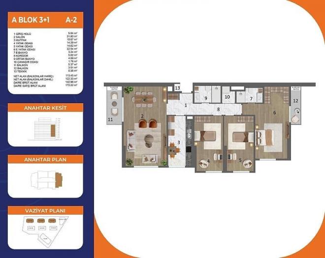 Квартира 4+1 в Стамбуле