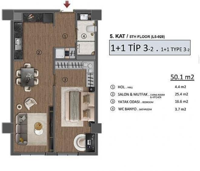 Квартира 4+1 в Стамбуле