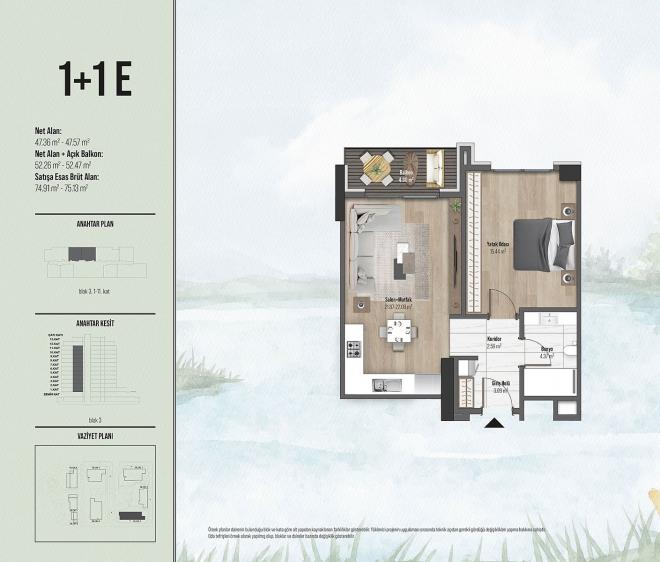 Квартира 1+1 в Стамбуле