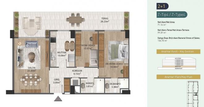 Квартира 2+1 в Стамбуле