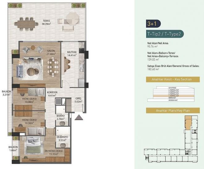 Квартира 2+1 в Стамбуле