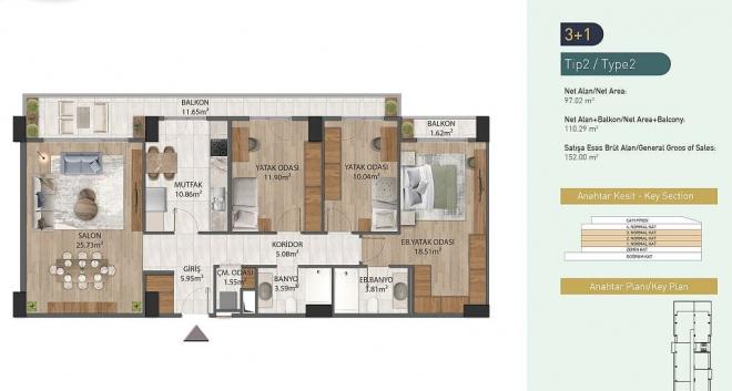Квартира 3+1 в Стамбуле