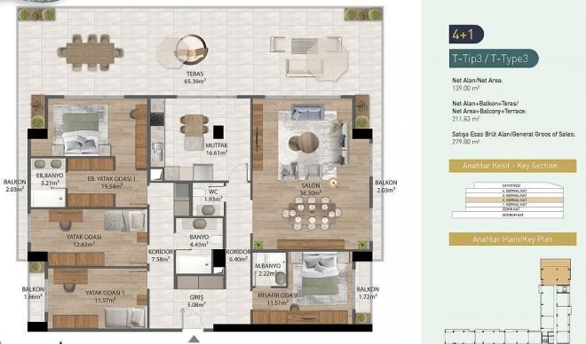 Квартира 3+1 в Стамбуле