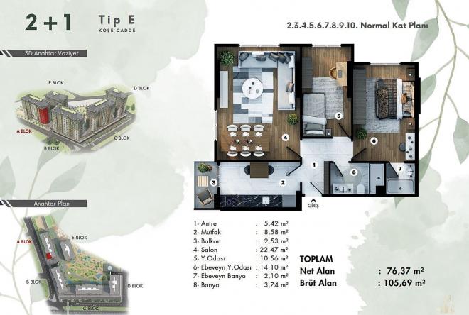 Квартира 2+1 в Стамбуле