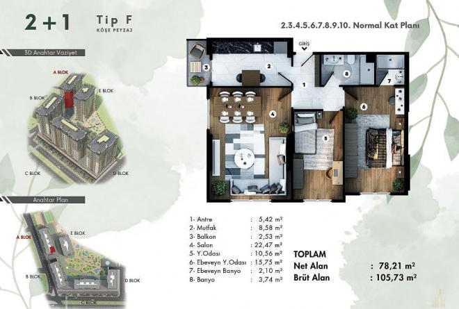 Квартира 2+1 в Стамбуле