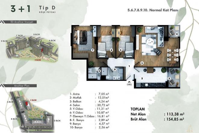 Квартира 5+1 в Стамбуле