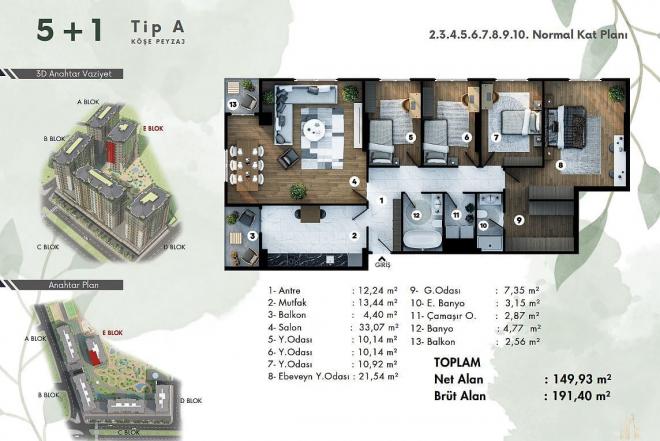 Квартира 5+1 в Стамбуле