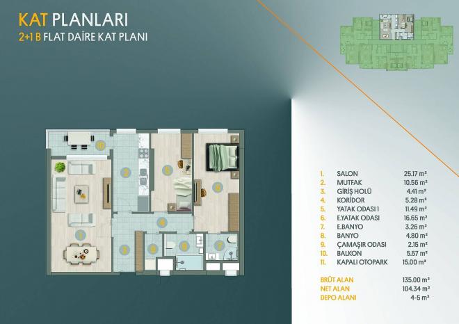 Квартира 2+1 в Стамбуле