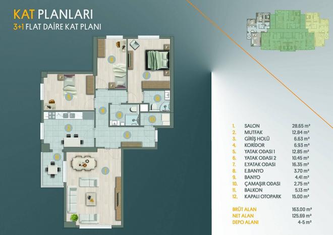 Квартира 3+1 в Стамбуле