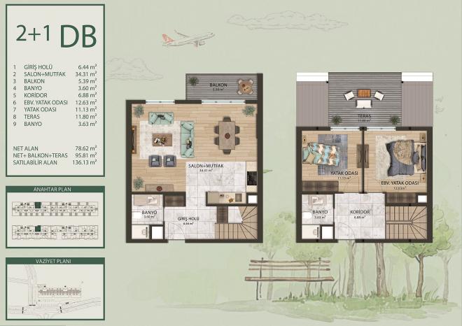 Квартира 2+1 в Стамбуле