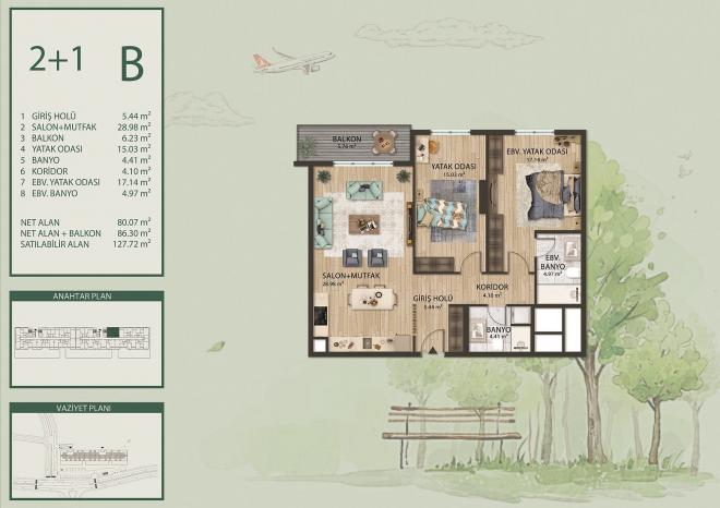 Квартира 3+1 в Стамбуле