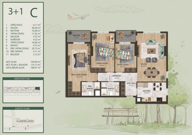 Квартира 3+1 в Стамбуле