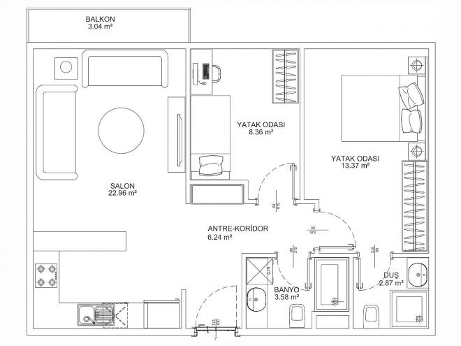 Квартира 3+1 в Стамбуле