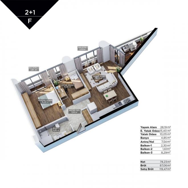 Квартира 3+1 в Стамбуле