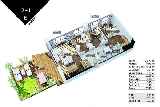 Квартира 4+1 в Стамбуле