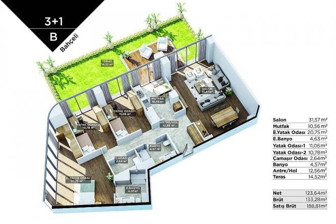 Квартира 4+1 в Стамбуле