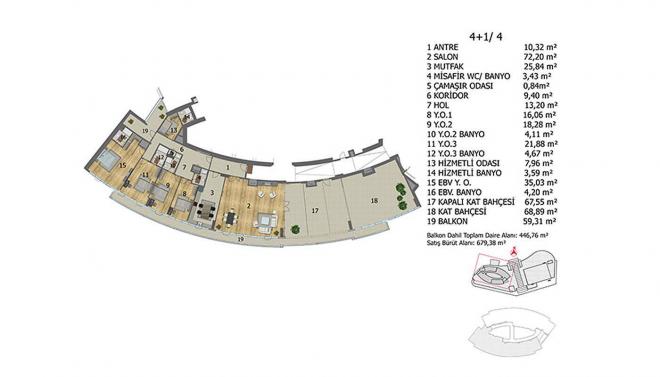 Квартира 3+1 с видом на море в Стамбуле