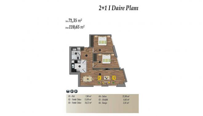 Квартира 1+1 с видом на море в Стамбуле