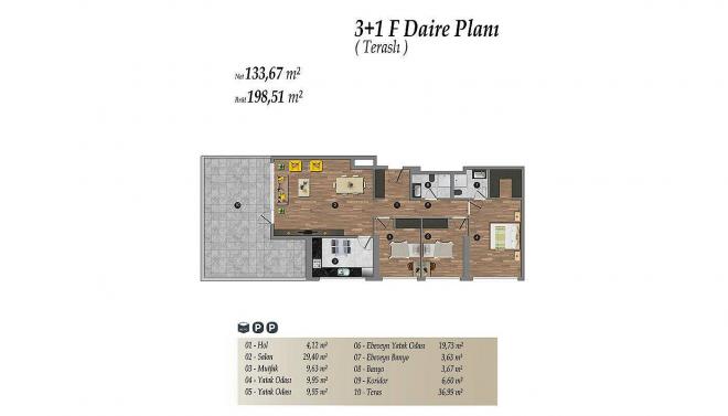 Квартира 1+1 с видом на море в Стамбуле