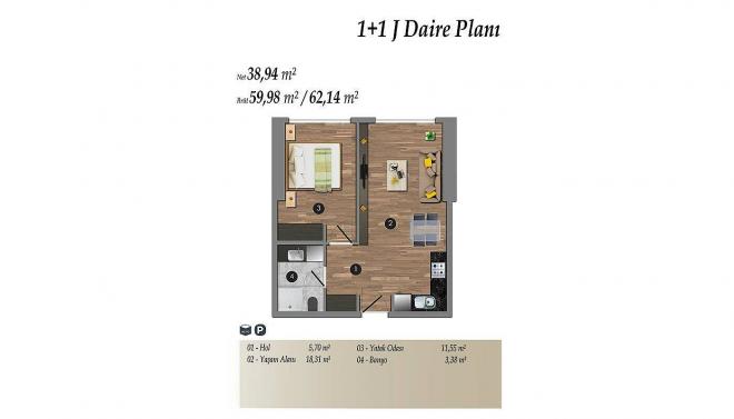 Квартира 2+1 с видом на море в Стамбуле