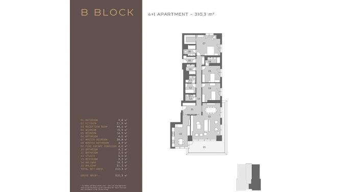 Квартира 1+1 с видом на море в Стамбуле