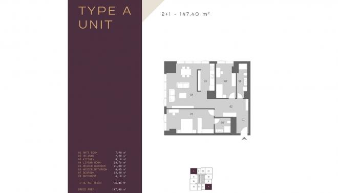 Квартира 1+1 с видом на море в Стамбуле