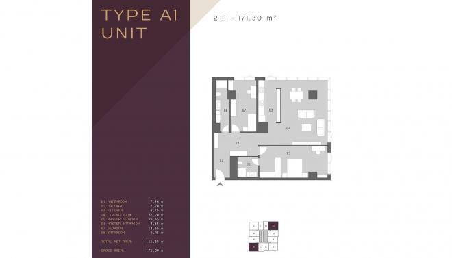 Квартира 4+1 с видом на море в Стамбуле