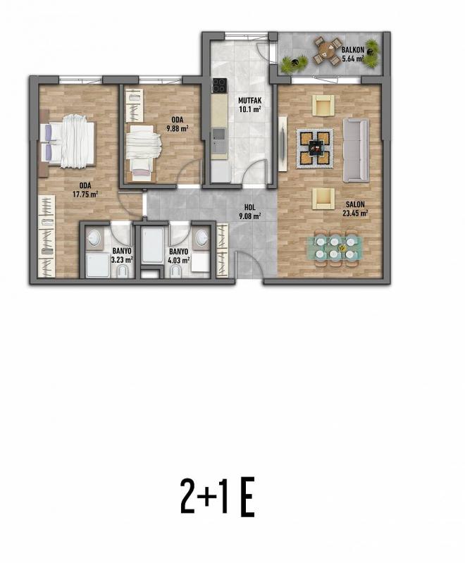 Квартира 1+1 в Стамбуле