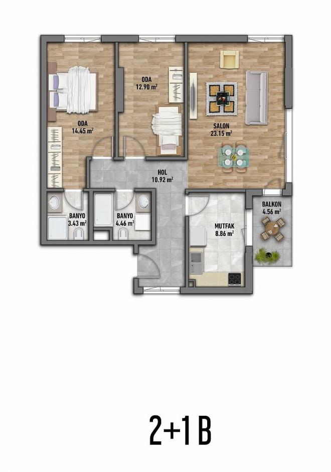 Квартира 1+1 в Стамбуле