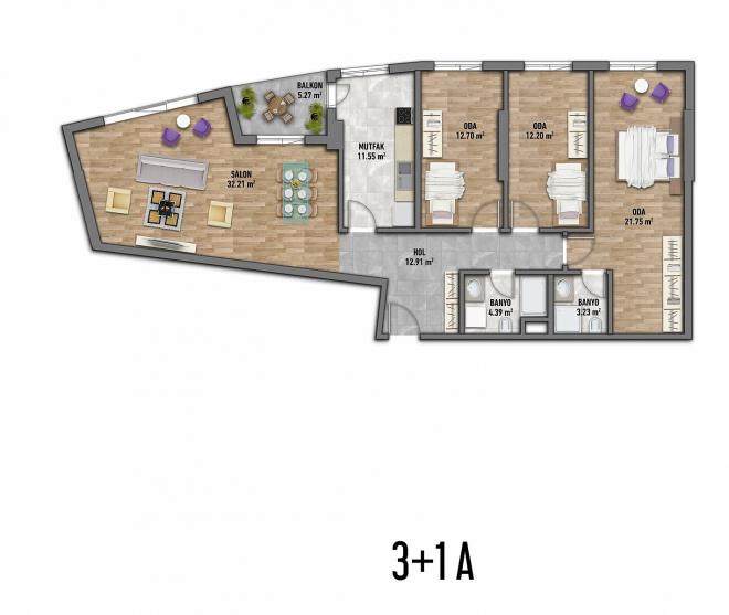 Квартира 1+1 в Стамбуле
