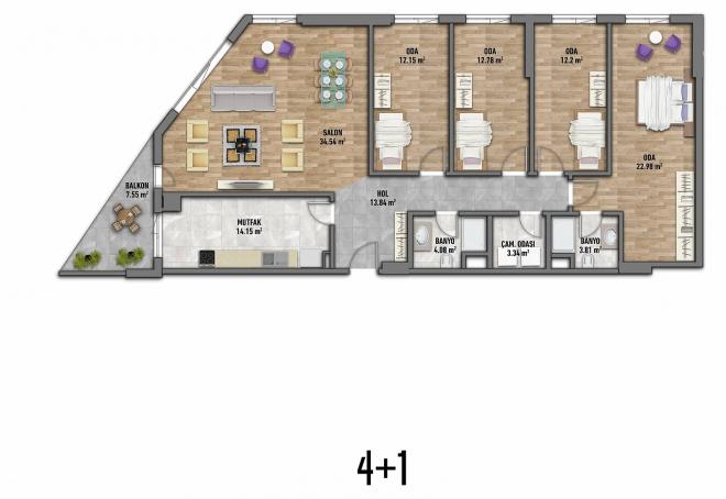 Квартира 1+1 в Стамбуле