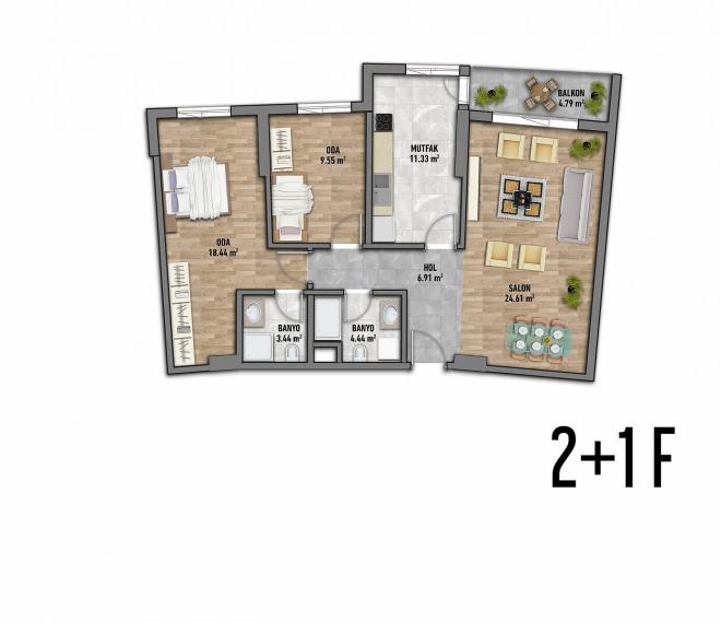 Квартира 2+1 в Стамбуле