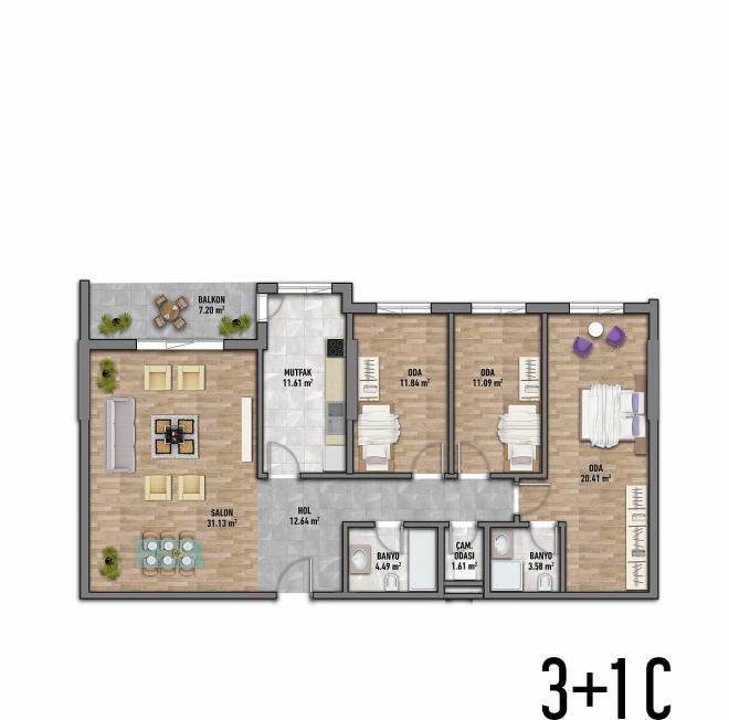 Квартира 4+1 в Стамбуле