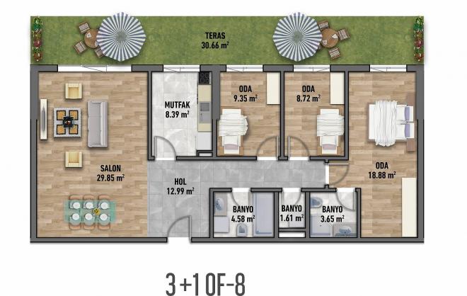 Квартира 3+1 в Стамбуле