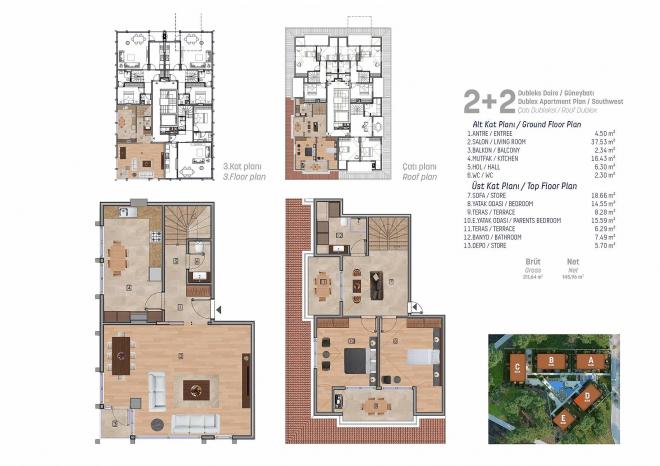 Квартира 2+1 с видом на море в Стамбуле