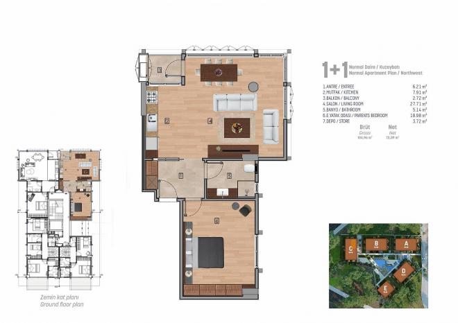Квартира 4+1 с видом на море в Стамбуле
