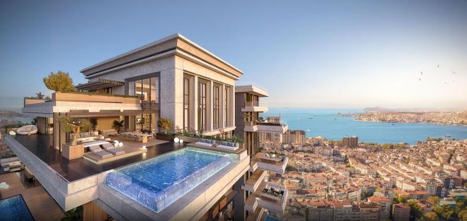 Квартира 2+1 с видом на море в Стамбуле