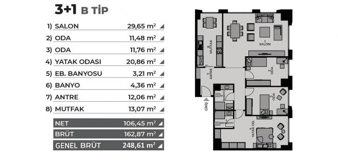 Квартира 1+1 с видом на море в Стамбуле