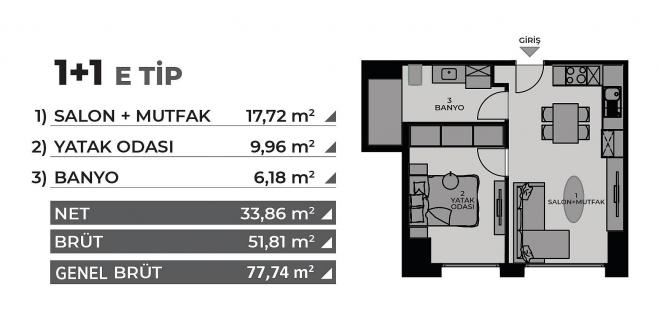Квартира 2+1 с видом на море в Стамбуле