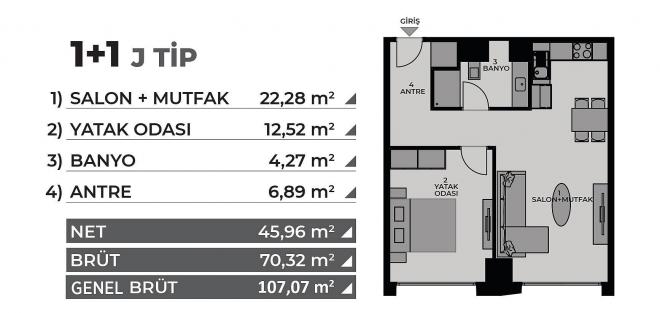 Квартира 2+1 с видом на море в Стамбуле